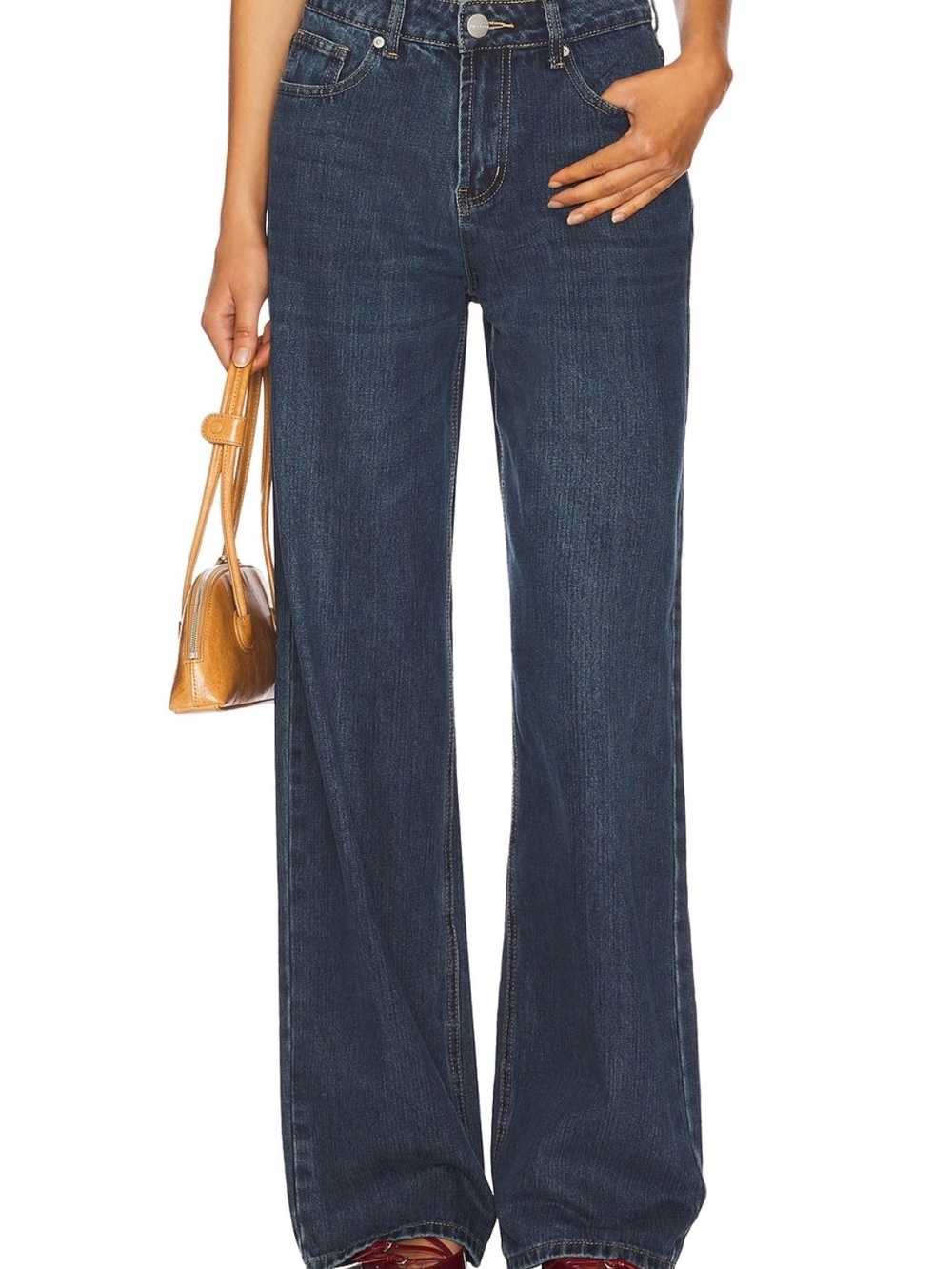 superdown Musette Dark Blue Wide-Leg High-Rise Jeans